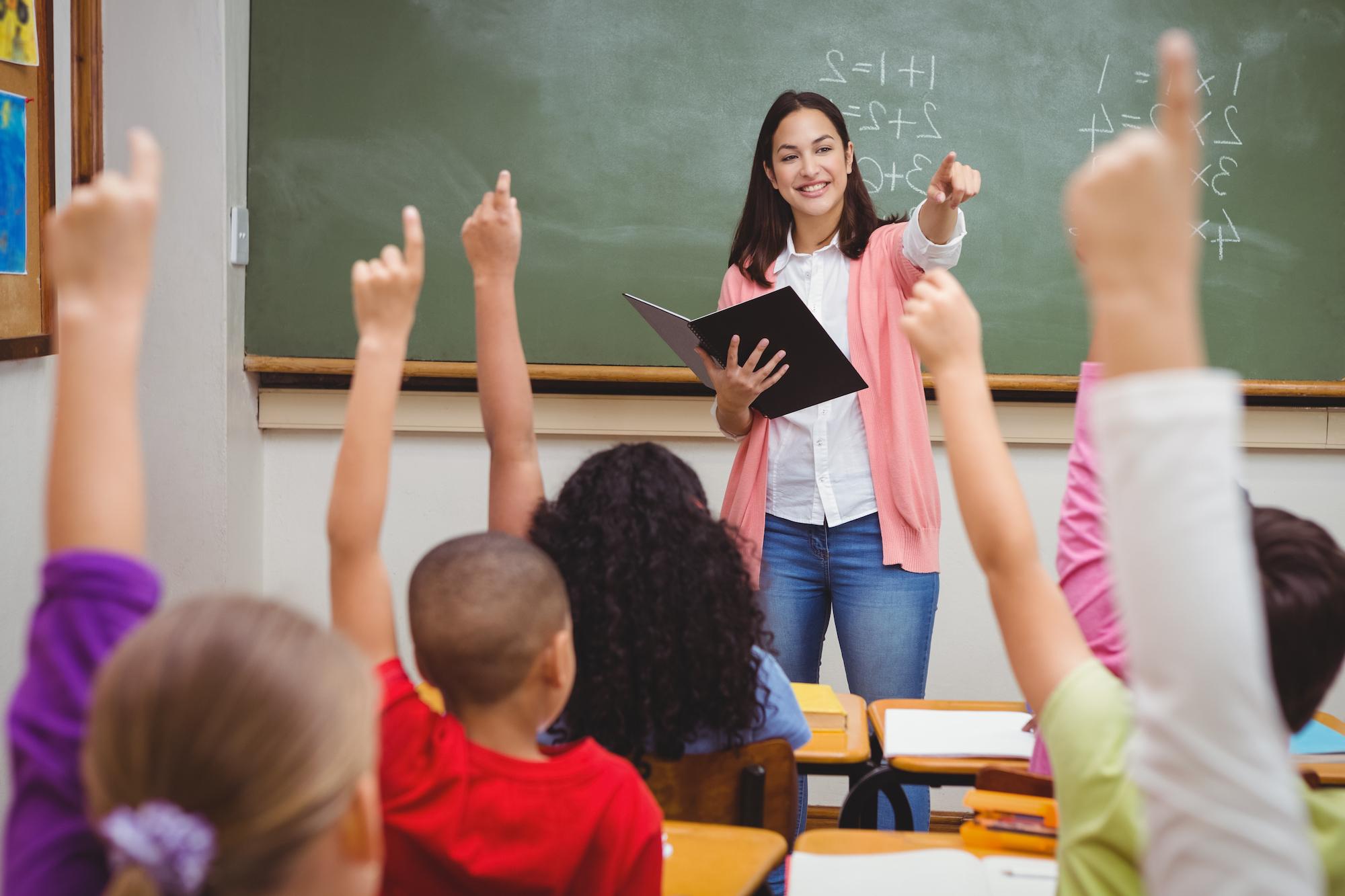 teacher with students