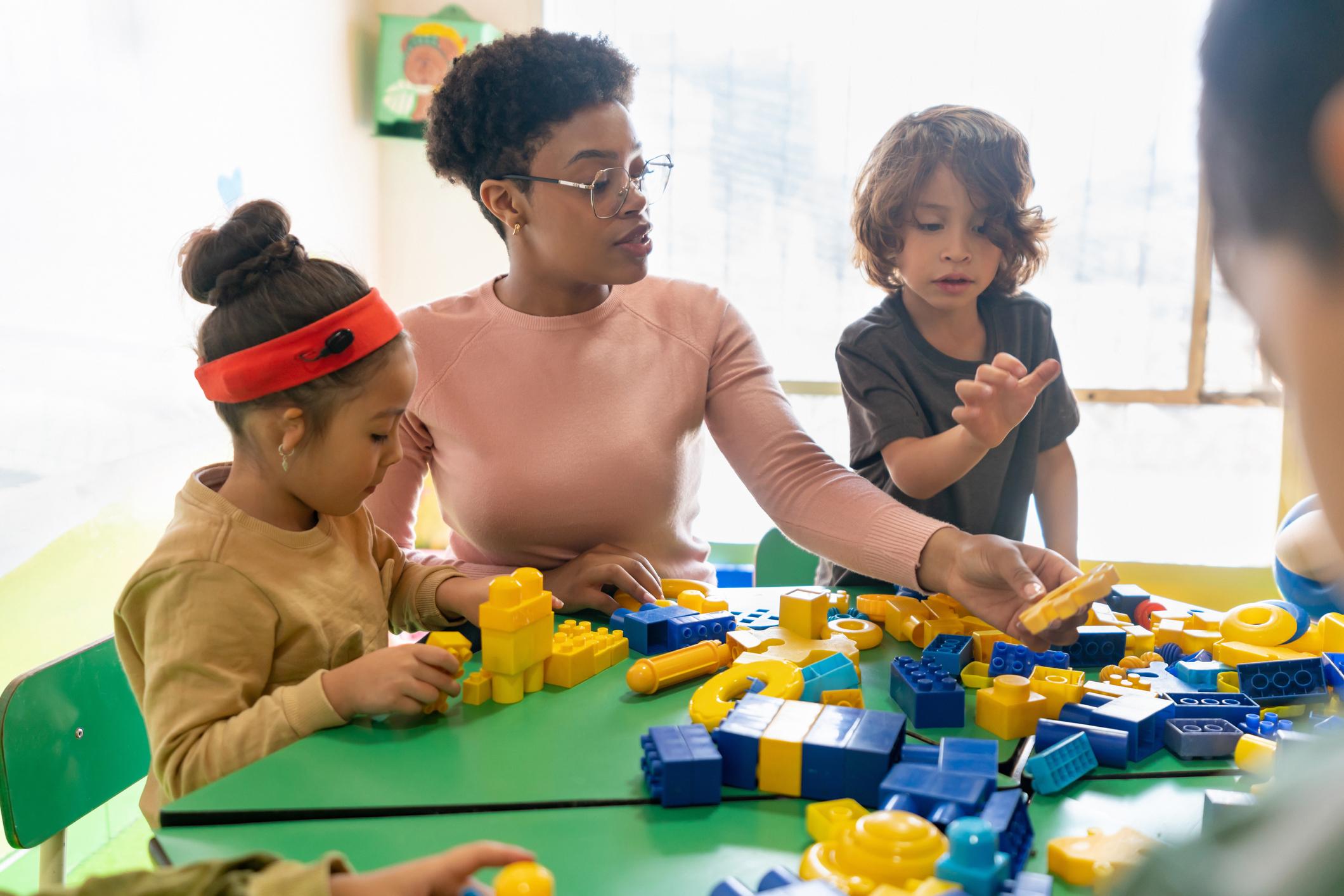 educator working with children